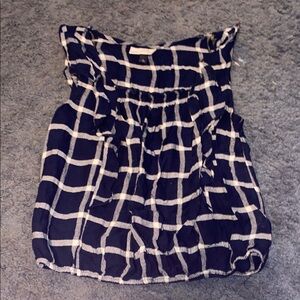 Universal Thread Blue and White Ruffled Blouse